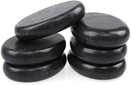 طقم مساج من 6 أحجار بازلت كبيرة للاستخدام الاحترافي أو المنزلي