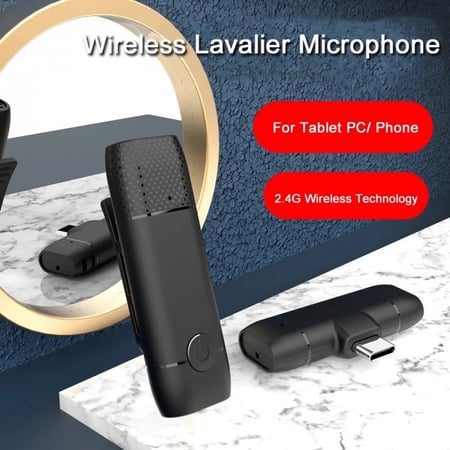 Wireless Lavalier Microphone Portable Mini Quick Connect for iPhone Android Moblie Phone Live Broadcast Phone Sound Record 2.4G