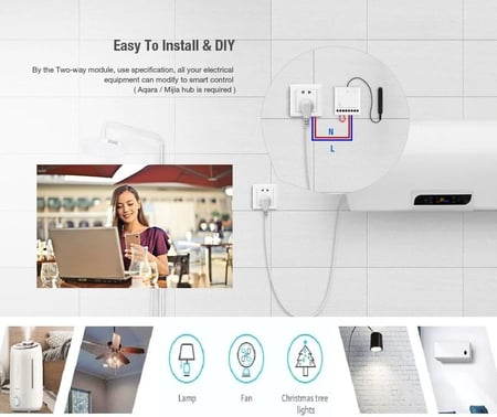 Wiring diagram for the Aqara T2 Zigbee smart relay - Abhir-online