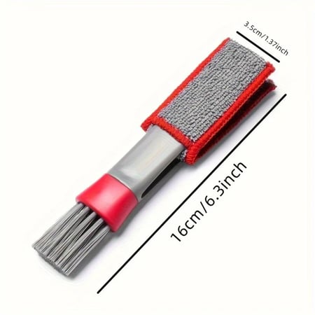 Dual-head detailing duster and bristle brush for car interior