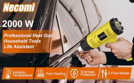 professional heat gun مسدس هواء حراري ساخن 2000W متغير درجة الحرارة