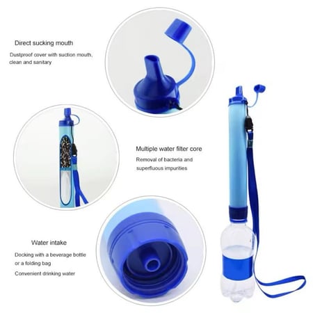 Portable water filter with attachments فلتر مياه محمول مع ملحقاته