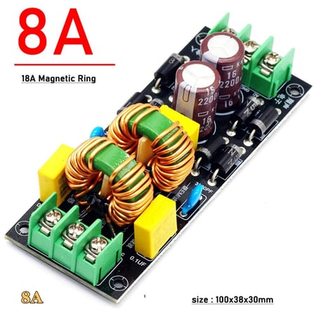 8A AC Power Line Filter EMI Noise Suppressor  DC Blocker for Audio