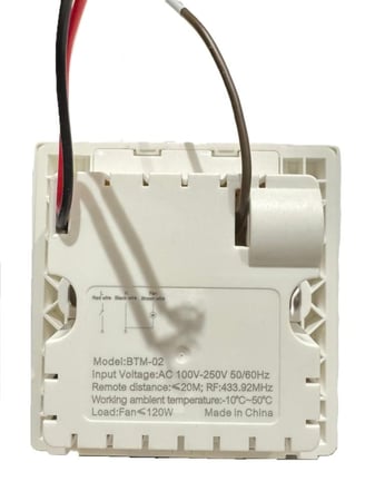 RF Remote Control Fan Speed Switch Kit - 5 Speed UK Wall Box Fit