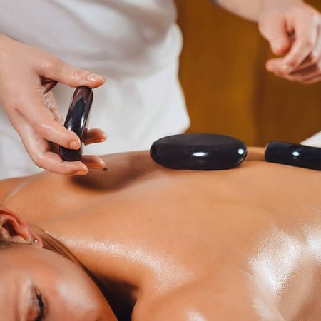 طقم مساج من 6 أحجار بازلت كبيرة للاستخدام الاحترافي أو المنزلي