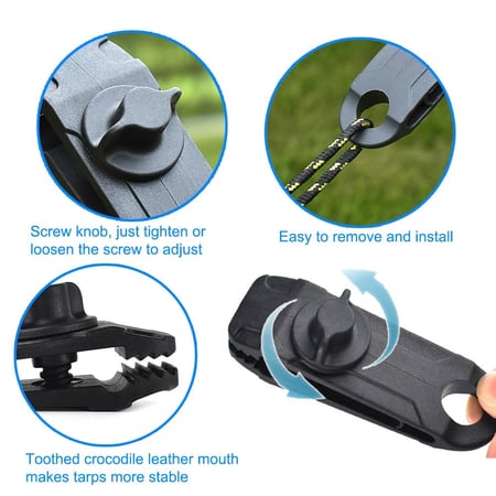Tarpaulin Clip Tent Canopy Clip Buckle Outdoor Wind Rope Clamps Reusable