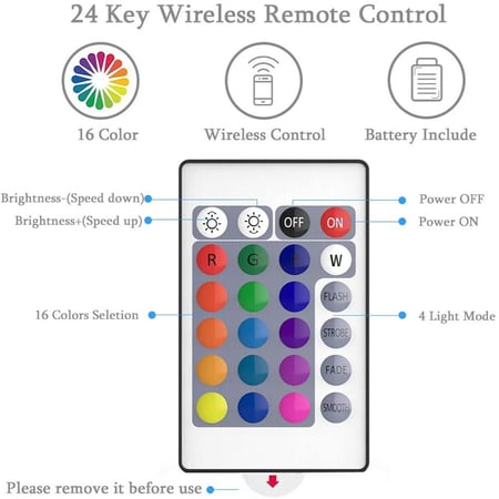 شريط إضاءة 16 لون RGB تحكم بـ (ريموت كنترول) 5متر