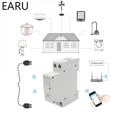 مخطط الأسلاك وتعليمات الاقتران لقاطع EARU الذكي 1PN