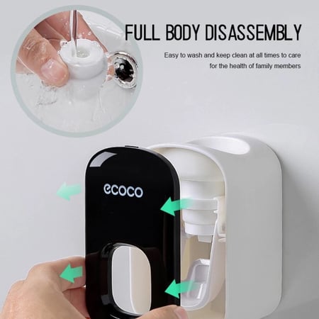 Automatic Toothpaste Dispenser Wall Mount Bathroom Accessories Set Toothpaste Squeezer Ecoco Home Bathroom Toothbrush Holder