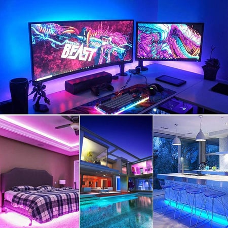 شريط إضاءة 16 لون RGB تحكم بـ (ريموت كنترول) 5متر