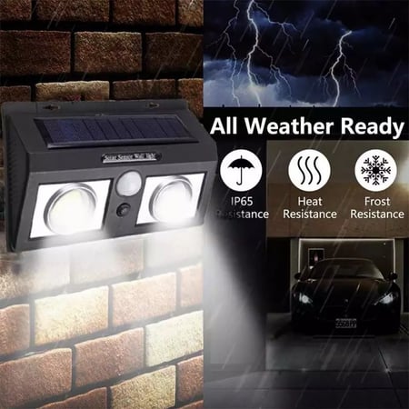 مصباح ليد جداري جانبي ببطارية تغذى بالطاقة الشمسية يعمل بحساس حركة PIR