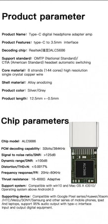 محول صوتي فائق الجودة 32Bit 328kps منفذ USB C إلى منفذ صوت 3.5 audio jack