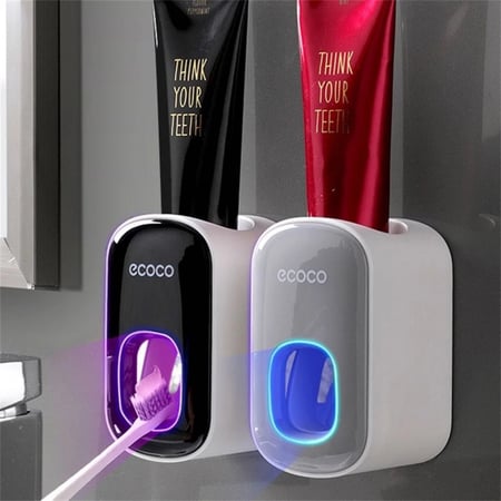 Automatic Toothpaste Dispenser Wall Mount Bathroom Accessories Set Toothpaste Squeezer Ecoco Home Bathroom Toothbrush Holder