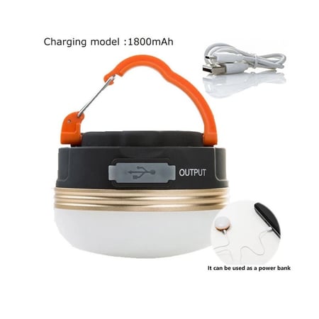 فانوس رحلات COB ميني 1800mAh - إضاءة دافئة وقاعدة مغناطيسية مع وظيفة شاحن طوارئ (Power Bank)