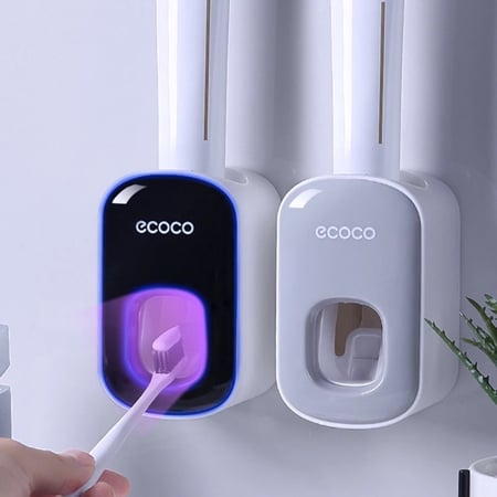 Automatic Toothpaste Dispenser Wall Mount Bathroom Accessories Set Toothpaste Squeezer Ecoco Home Bathroom Toothbrush Holder
