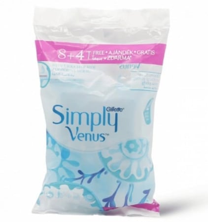 جيليت سيمبلي فينوس أمواس حلاقة للنساء 8+4