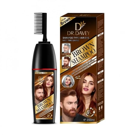 شامبو الشعر دكتور ديفي صبغة الشعر البني