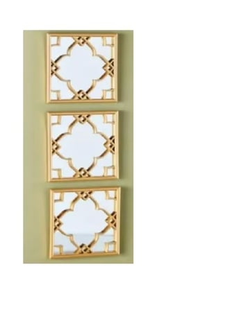 طقم مرآة حائط 3 قطع للديكور حجم 10x10 سم