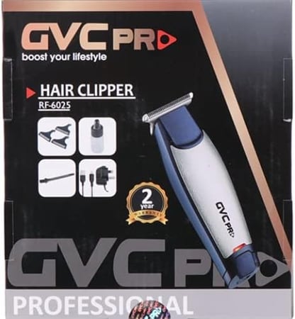 ماكينة حلاقة جي في سي برو للرجال، 6 شفرات اضافية، قابلة للشحن، GVC-6025