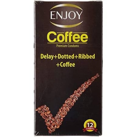 انجوي عبوة واقي ذكري 12 قطعة (بالقهوة)