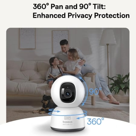 كاميرا مراقبة داخلية بيسوس - P1 Lite بدقة 2K و دوران 360 درجة - ابيض