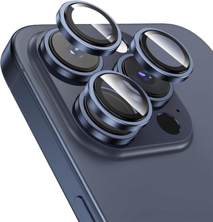 عدسات حماية كاميرا ايفون 15 برو- برو ماكس تيتانيوم أزرق  - Phone Plane