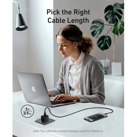 انكر - كيبل يو اس بي الى لايتنينق بطول 0.9 متر - اسود