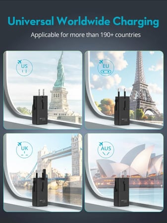 فيش سفر راف باور نانو بقوة 30 واط بمنفذ تايب سي - اسود