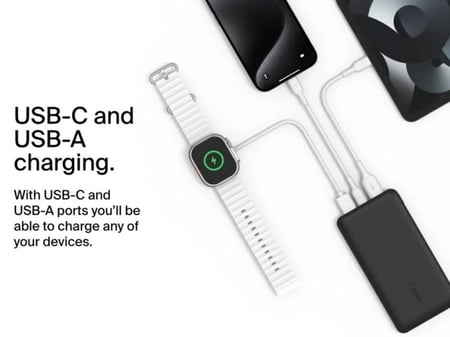 حقيبة السفر Power Bundle بطارية بسعة 10000mAh وشاحن جداري بمنفذ USB-C