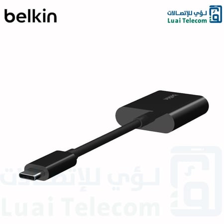 بيلكن روكستار محول USB-C صوت وشحن محول مساعد أسود