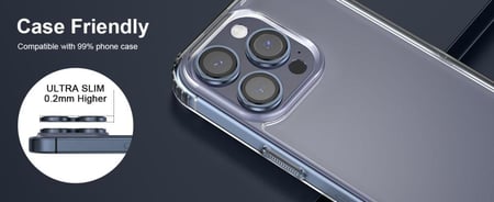 عدسات حماية كاميرا ايفون 15 برو/ برو ماكس تيتانيوم أزرق  - Phone Planet