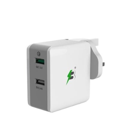 راس شاحن منزلي مخرجين يو اس بي spark Berry 30w أبيض