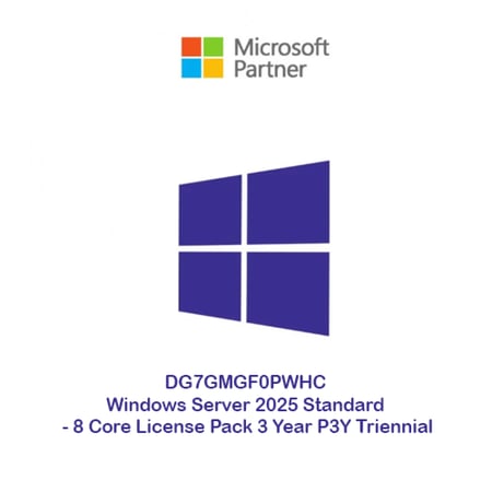 DG7GMGF0PWHC Windows Server 2025 Standard - 8 Core License Pack 3 Year P3Y Triennial