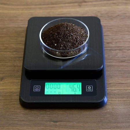ميزان رقمي للقهوة المختصة حتى 3 كيلوغرامات مع مؤقت ومقياس حرارة
