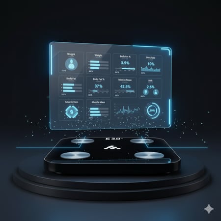 ميزان رقمي ذكي، ميزان إلكتروني ذكي مزود بتقنية البلوتوث وخاصية قياس الدهون وأحدث ميزات ساعة الجسم
