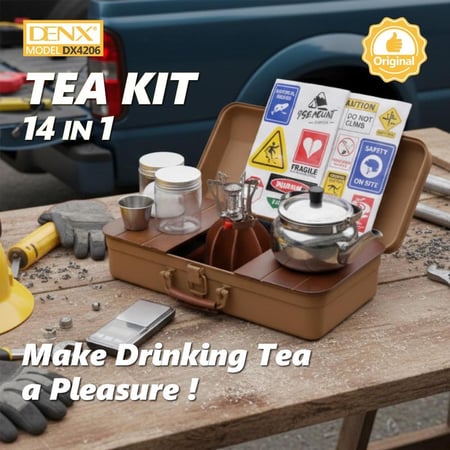 طقم شاي المختصة (14قطع)  متكامل لتحضير الشاي - DX4206 من دنكس