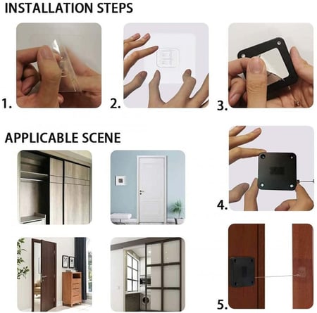قفل باب بمستشعر تلقائي بدون ثقب مع سهولة التركيب