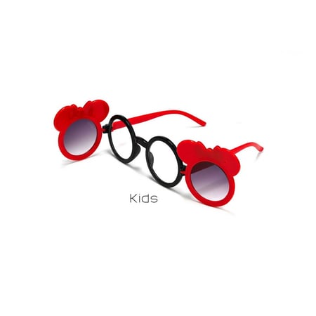 نظارة مزدوجة للأطفال Cinderella-2 عدسة دائرية إطار ميني ماوس أحمر