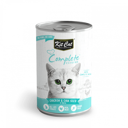 معلبات الوجبة المتكاملة بالدجاج وبذور الشيا في المرق من شركة Kitcat