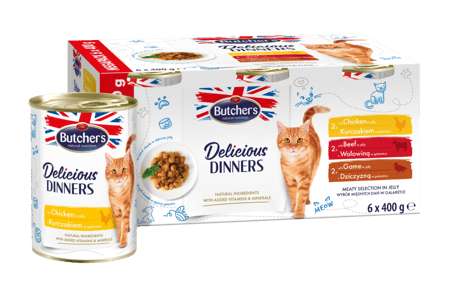 معلبات العشاء اللذيذ حزمة متنوعة 6×400g من شركة Butcher's
