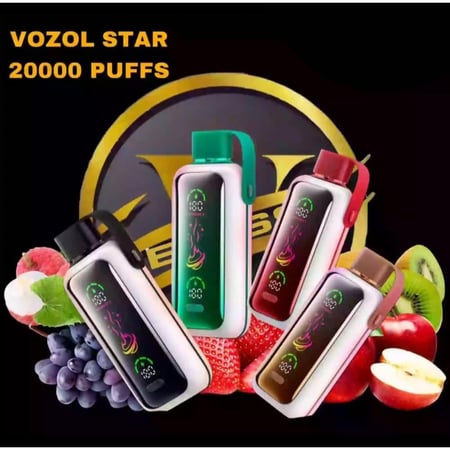 VOZOL سحبة سيجارة فوزول ستار 20000 شفطة عدة نكهات 50 نيكوتين استخدام مره واحده