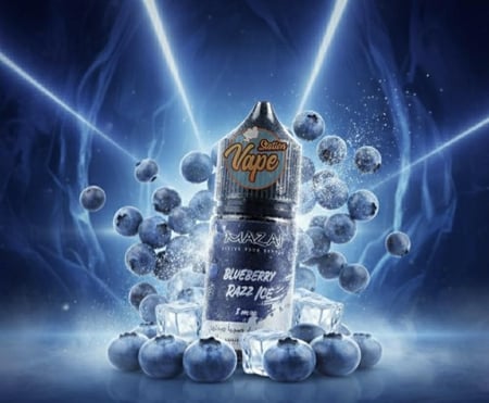 نكهة مزاج بلو بيري راز ايس mazaj blueberry razz ice