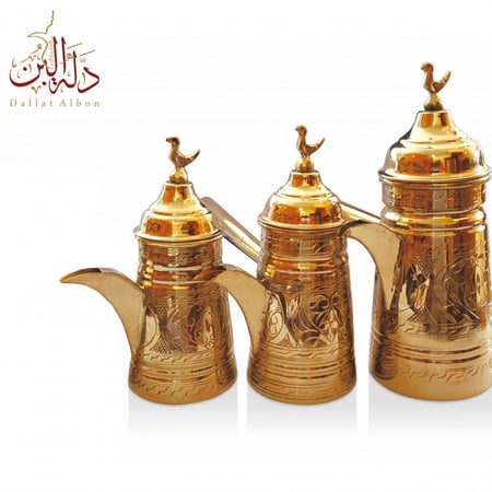 إبريق قهوة تركي نحاسي - لون ذهبي