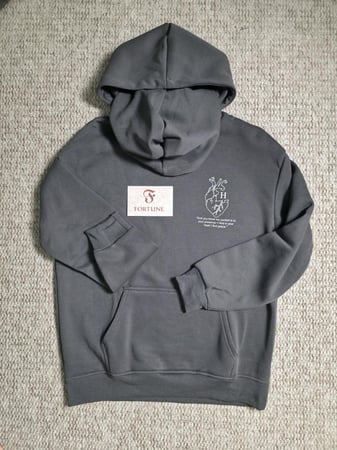 بلوفر شتوي دبل كاب رصاصي غامق