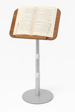 حامل الكتب المعدني بالخشب الفاخر