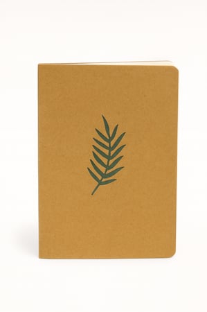 دفتر ملاحظات بنقشة ورقة نبات