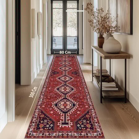 سجادة حمراء تراثية نمط كازاك | مقاسات متعددة