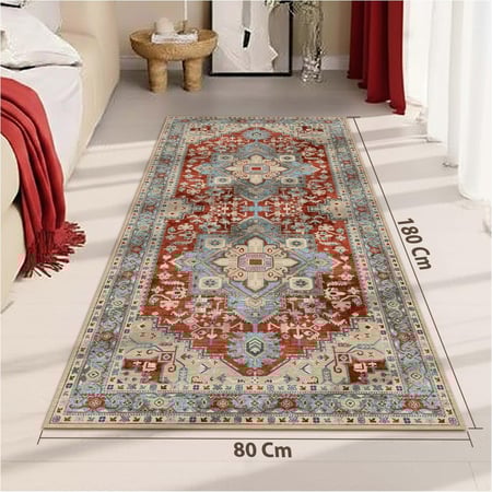 سجادة تركواز الأحمر الصدئ | نمط قبلي هندسي تراثي | مقاسات متعددة