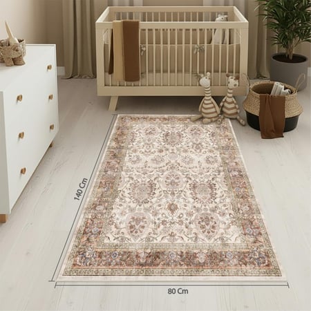 سجادة بوهيمي عتيقة | بيج وعاجي وترابي | مقاسات متعددة