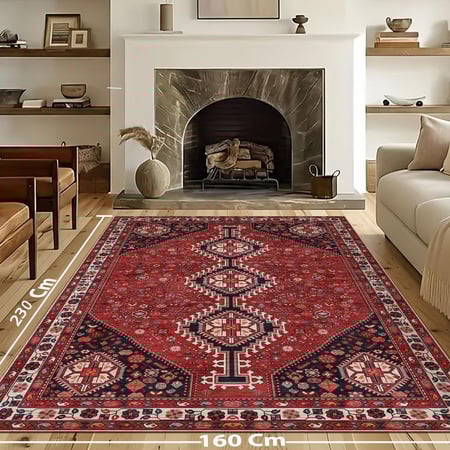 سجادة حمراء تراثية نمط كازاك | مقاسات متعددة